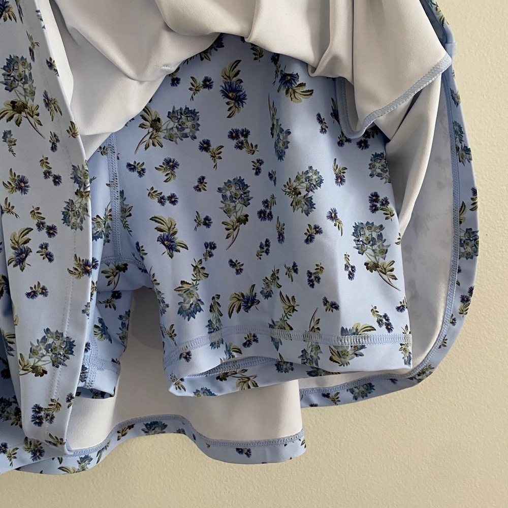 Light Blue Floral Skort - Women's Active Skort - Picture 4 of 8